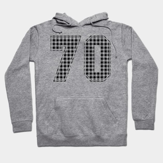 Plaid Number - 70 - Dark Hoodie by tavare